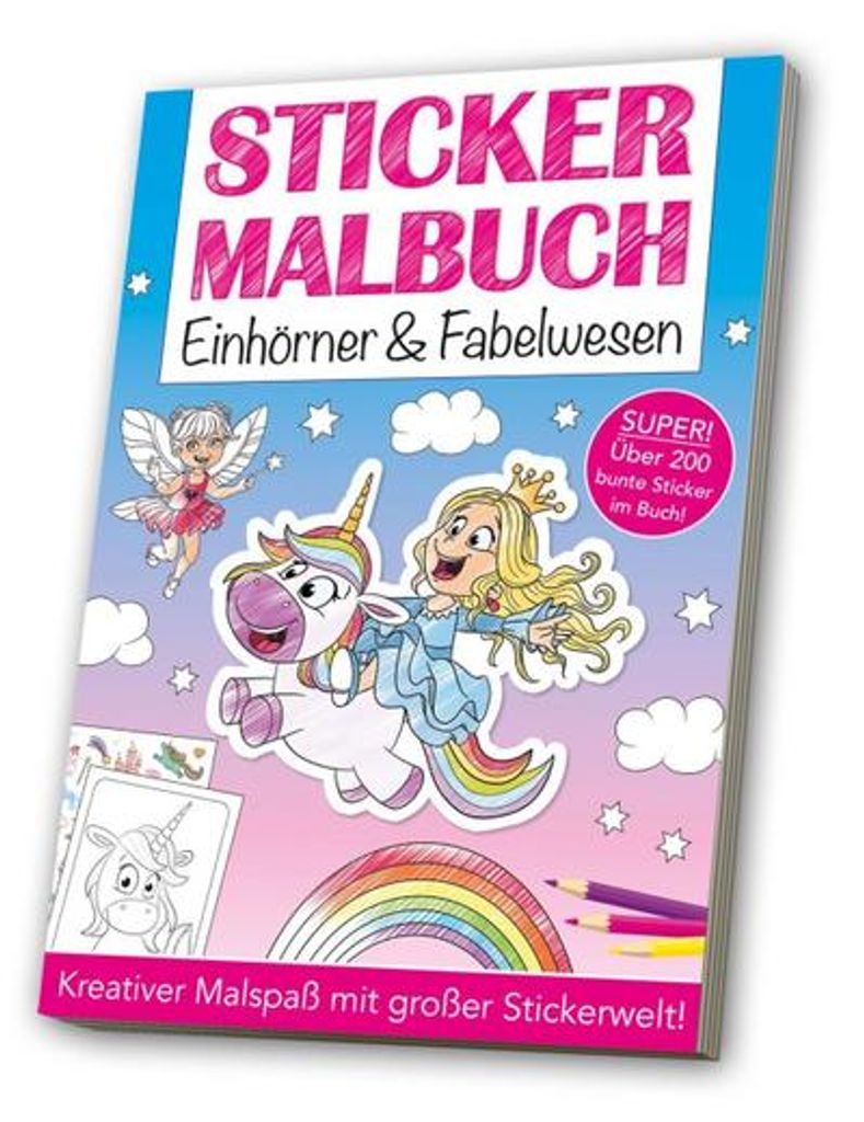 Stickermalbuch Einhörner & Fabelwesen Produktbild 