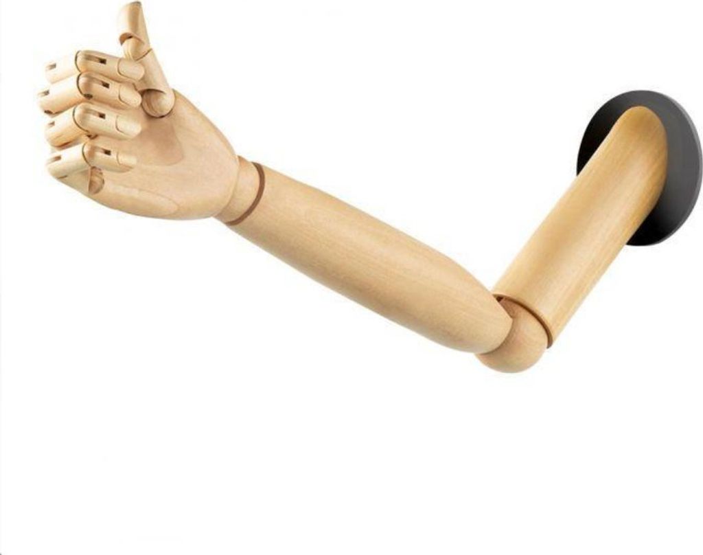 LeuchtenDirekt Wandleuchte Hold It Arm Holz Natur verstellbar ohne Leuchtmittel und Fassung