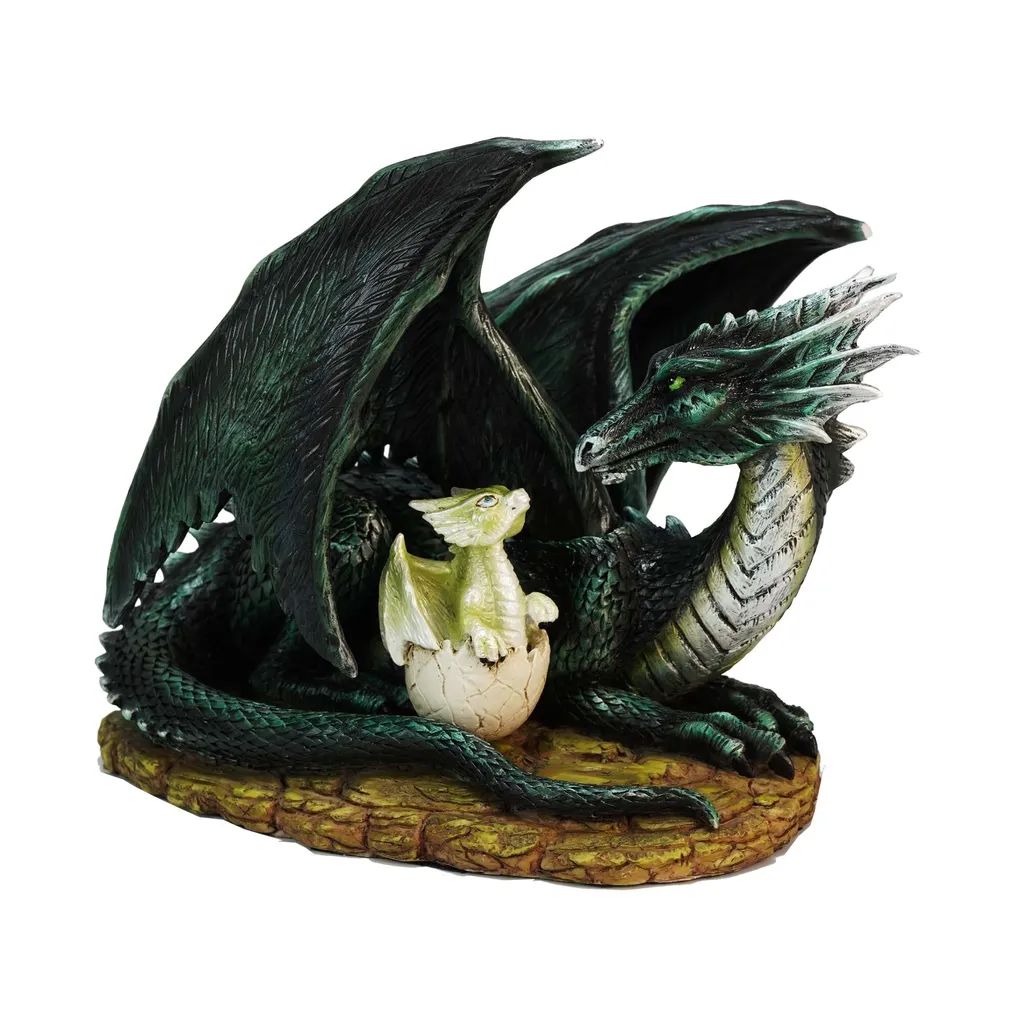 Dragon Protecteur et Bébé Dragon Éclosion - Figurine Finition Premium