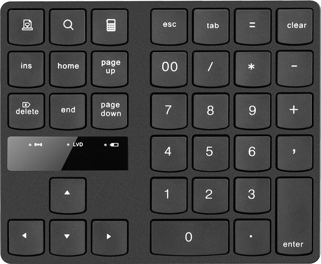 2.4G Wireless Numeric Keyboard Portable 35 Tasten Finanzbuchhaltung Office Keyboard Eingebauter Akku Schwarz