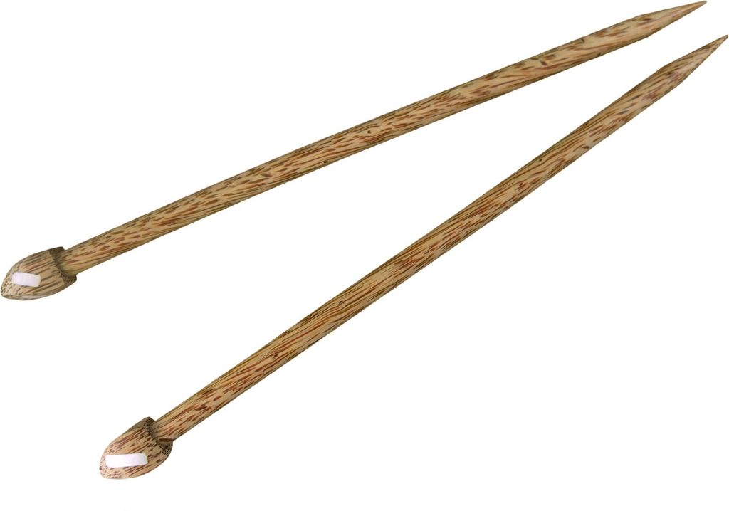 Handschmeichler! Stricknadeln Palmholz m. Bone 35 cm, Gr. 12,0 mm