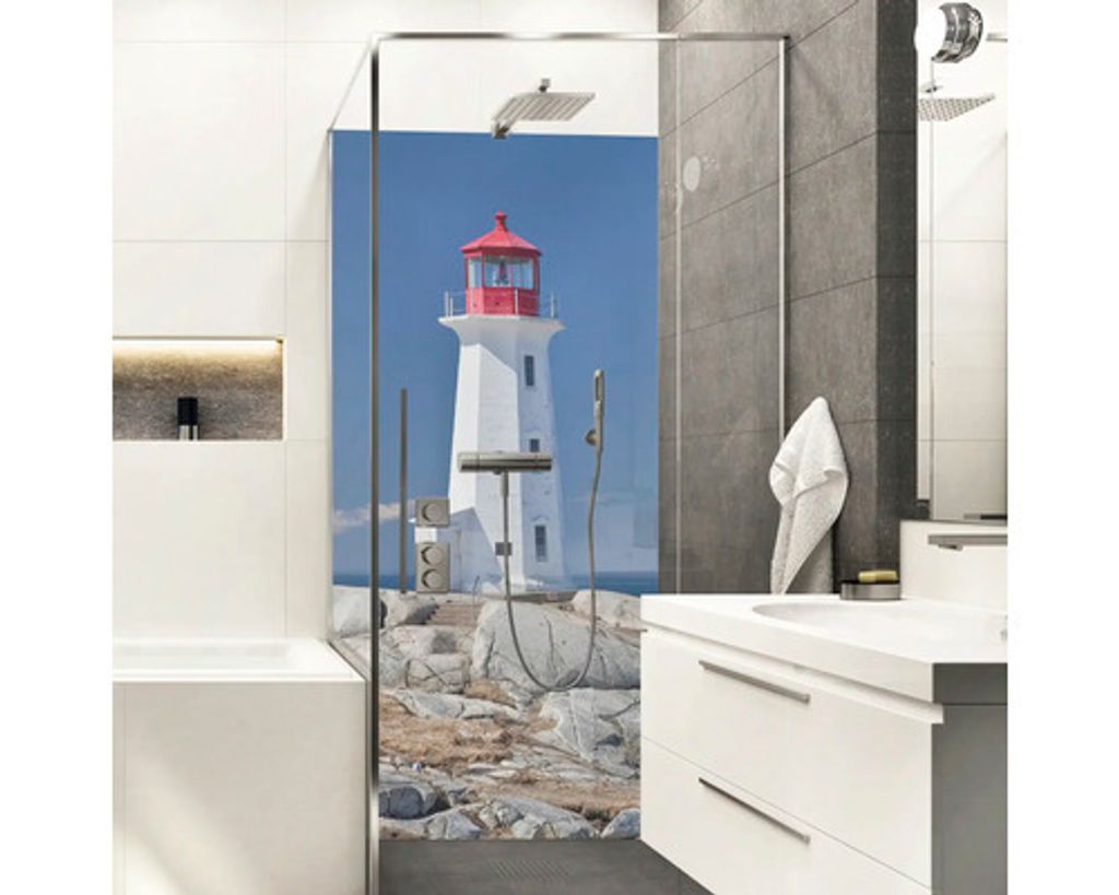 Duschrückwand mySpotti Shower Lighthouse Leuchtturm 255 x 150 cm SH-255150-1970-HB