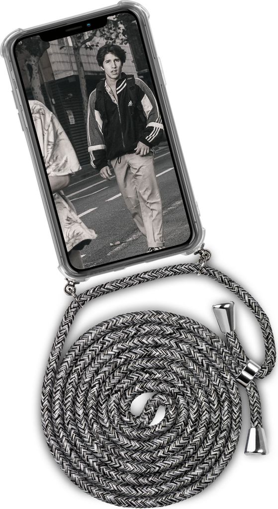 TWIST-Case + TWIST-Cord für iPhone Xr, Farbe:White Noise (Silber)
