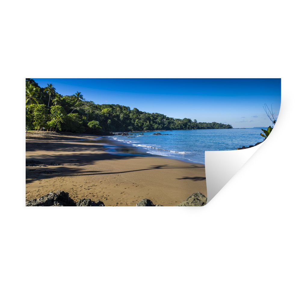 MuchoWow Wandtattoo Wandsticker Wandaufkleber Leerer Strand und blaues Wasser im Corcovado-Nationalpark in Costa Rica 160x80 cm Selbstklebend und...