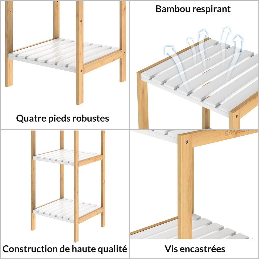 Étagère en bambou 4 niveaux Meuble de rangement avec Image du produit 