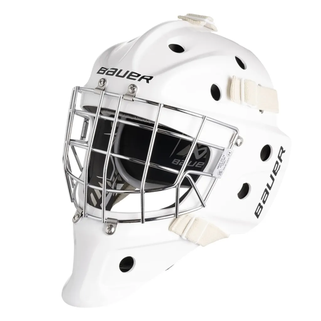 Masque de gardien Bauer 930 Bambini blanc avec grille acier robuste