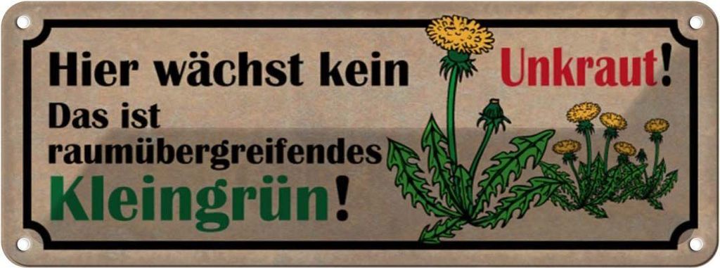 vianmo Blechschild 10x27 cm wächst kein Unkraut kleingrün Dekoration Spruch Zitat