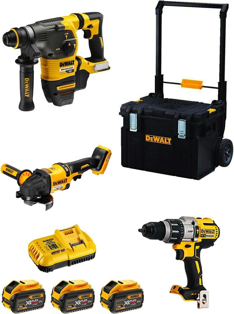 DeWALT Kit FVK381TSX3HD-QW 54V/18V (DCH333 + DCD996 + DCG418 + 3 x 9,0 Ah + DCB118 + DS450 DWST1-75668)