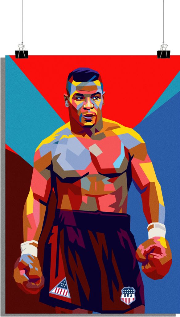 Mike Tyson Poster - Boxen Poster - Boxlegende Poster - Abstraktes Poster - 51x71cm - Perfekt zum Einrahmen