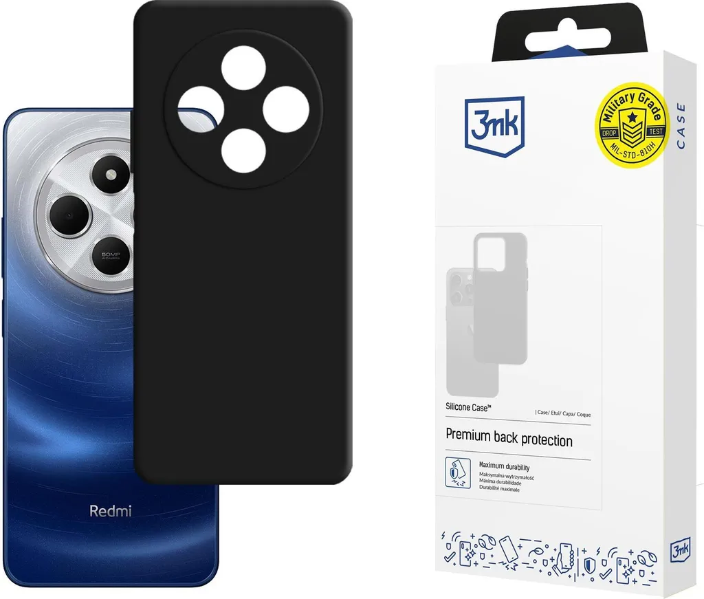 Cover 3mk Silicone per Redmi 14C e A4 5G | Testata Absorber200™