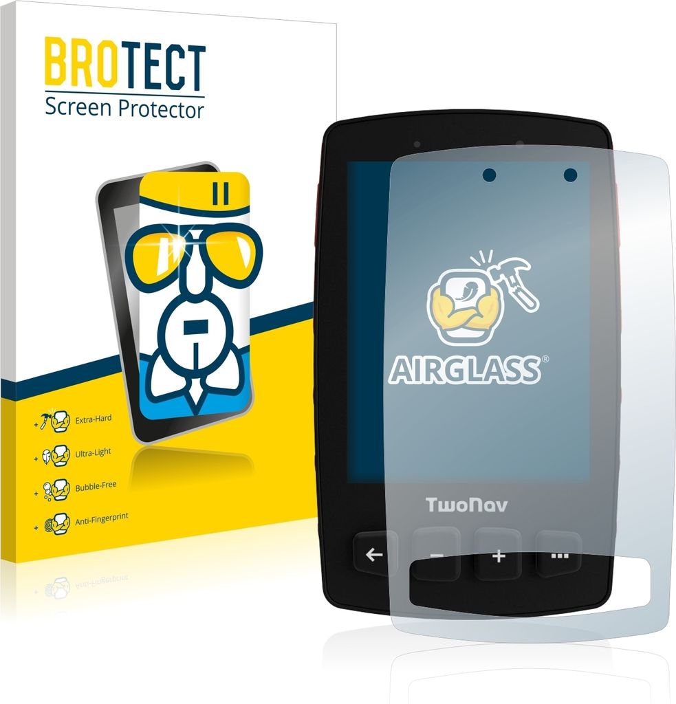 BROTECT Schutzglas für TwoNav Trail 2 Bike Schutzfolie Panzer Folie Glas Display Schutz klar