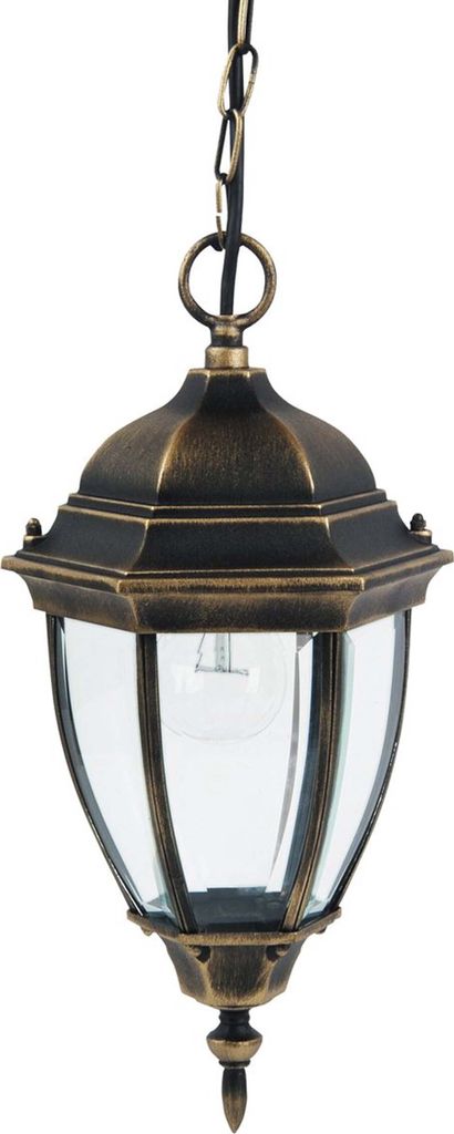 Außen Pendelleuchte Gold Antik rustikal E27 Glas IP44 Aluminium TORONTO Außenlampe Terrasse Balkon