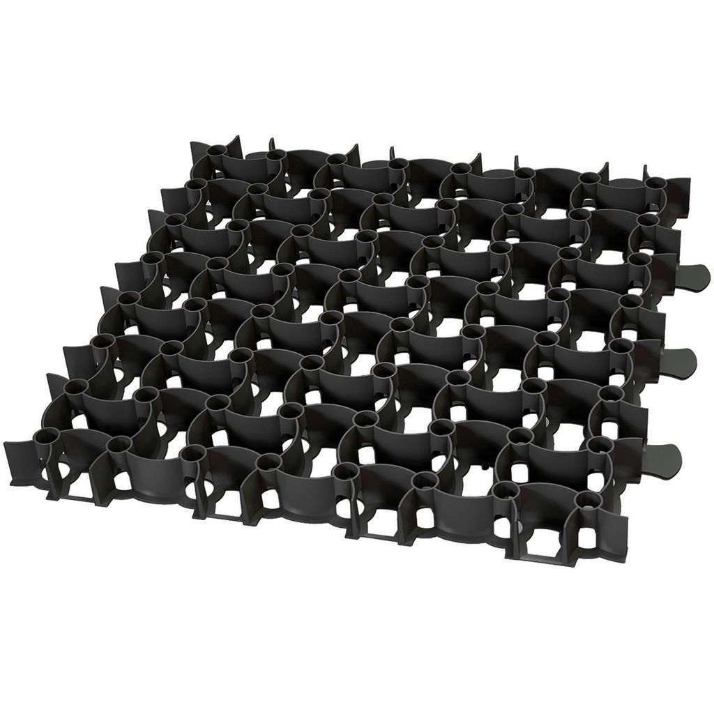 BigDean Lot de 16 grilles de pelouse, plaque de paddock, 50 x 50 cm, tapis de gazon, grille de gravier, pelouse de parking 4 m²