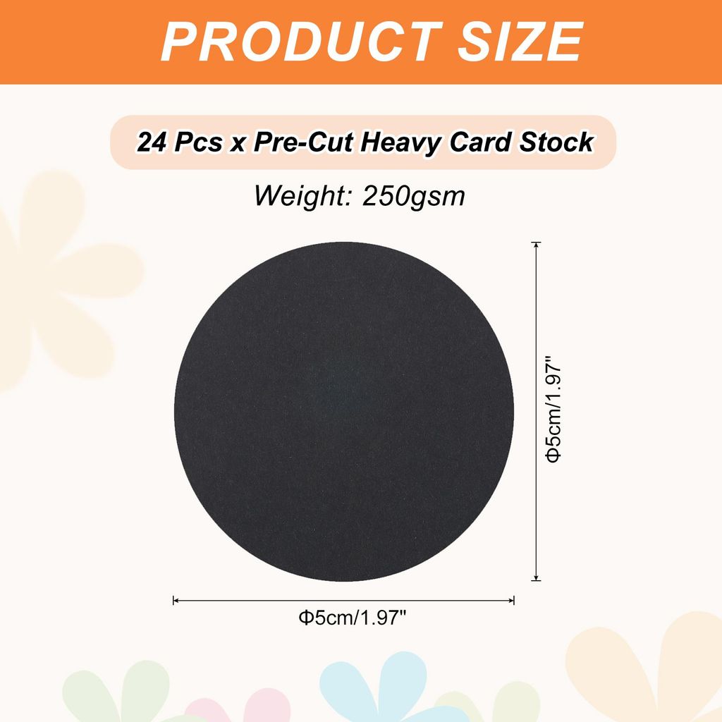 24 Stk Kreis Karton 5cm Runde Ausschnitte Dickes Bastelpapier Kreise Fš¹r Basteln Malbedarf DIY Projekte Pinnwand Deko Schwarz