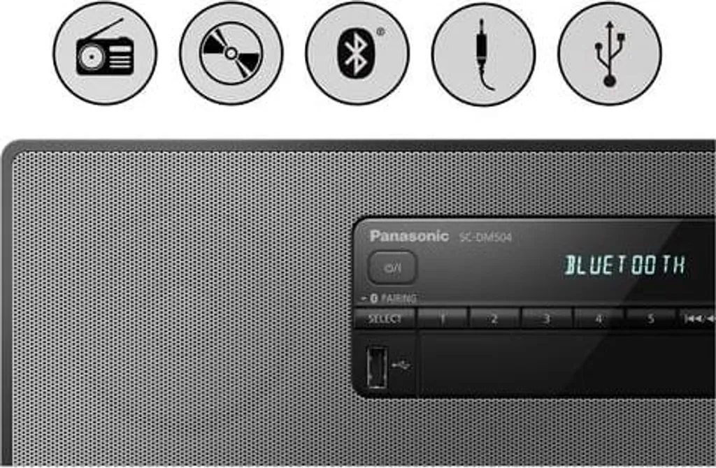Chaîne HiFi Compacte Panasonic SC-DM504 Digital DAB+ et Bluetooth USB