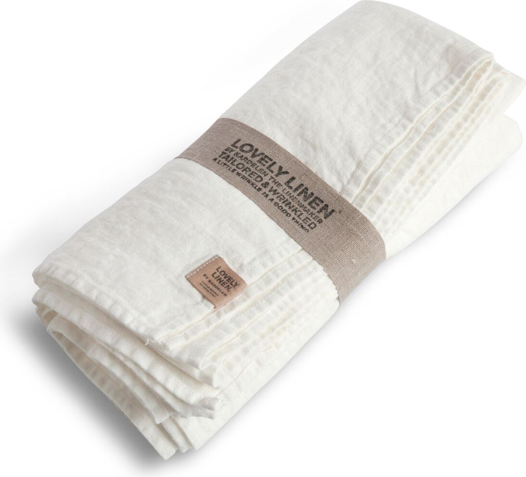 Lovely Linen Lovely Tischdecke Leinen off-white 100 x 100 cm