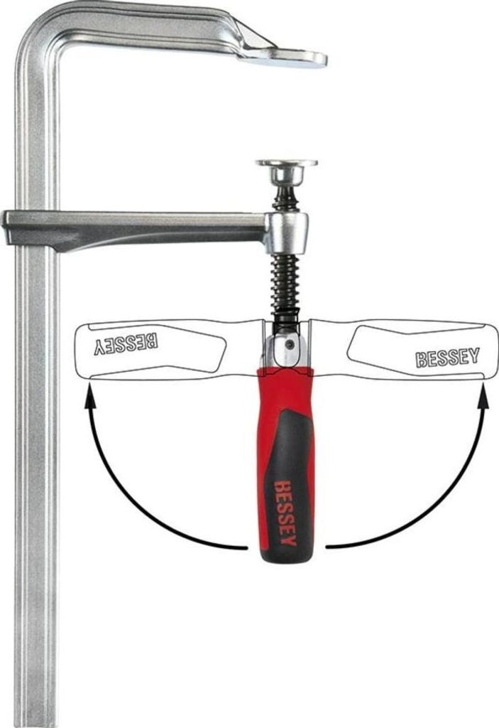 BESSEY Schraubzwinge Ganzstahl mit 2-Komponenten-Heft 250x120mm Klappgriff Bessey (1 Stk.)