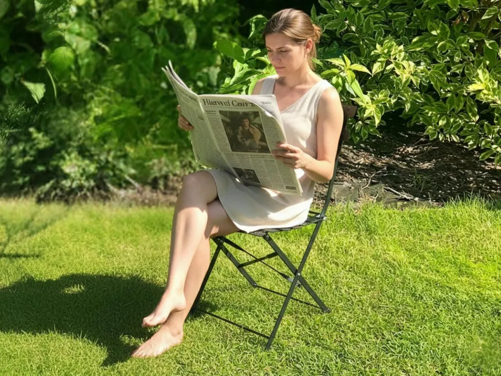 Chaise de Jardin Durable Noir - Solution Anti-Rouille et Gain de Place 4kg