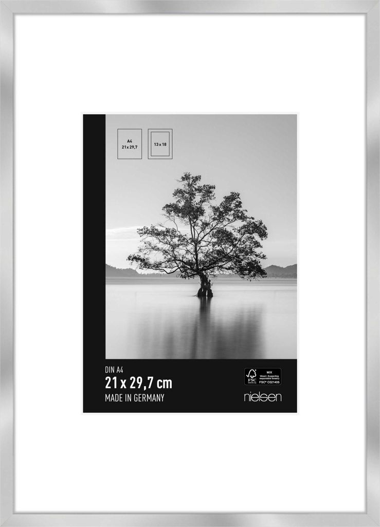 nielsen Aluminium Bilderrahmen Eterna, 21x29,7 cm (A4), Silber