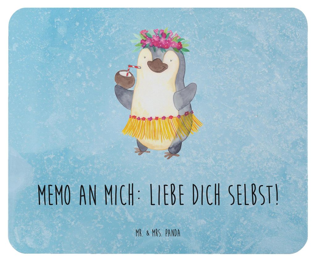 Mr. & Mrs. Panda Mousepad Pinguin Kokosnuss - Eisblau - Geschenk, mousematte, pc, glücklich, Mouse Pad, Urlaub, Hawaii, computer, Mauspad, Ferien