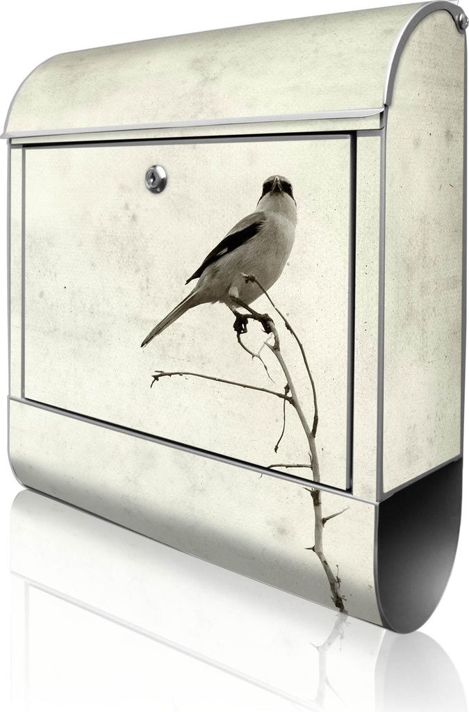 banjado Design Briefkasten Stahl silber mit Zeitungsfach pulverbeschichtet "Tristessa" 38x46x12,5cm & 2 Schlüssel - Postkasten A4 Einwurf inkl. Mo...