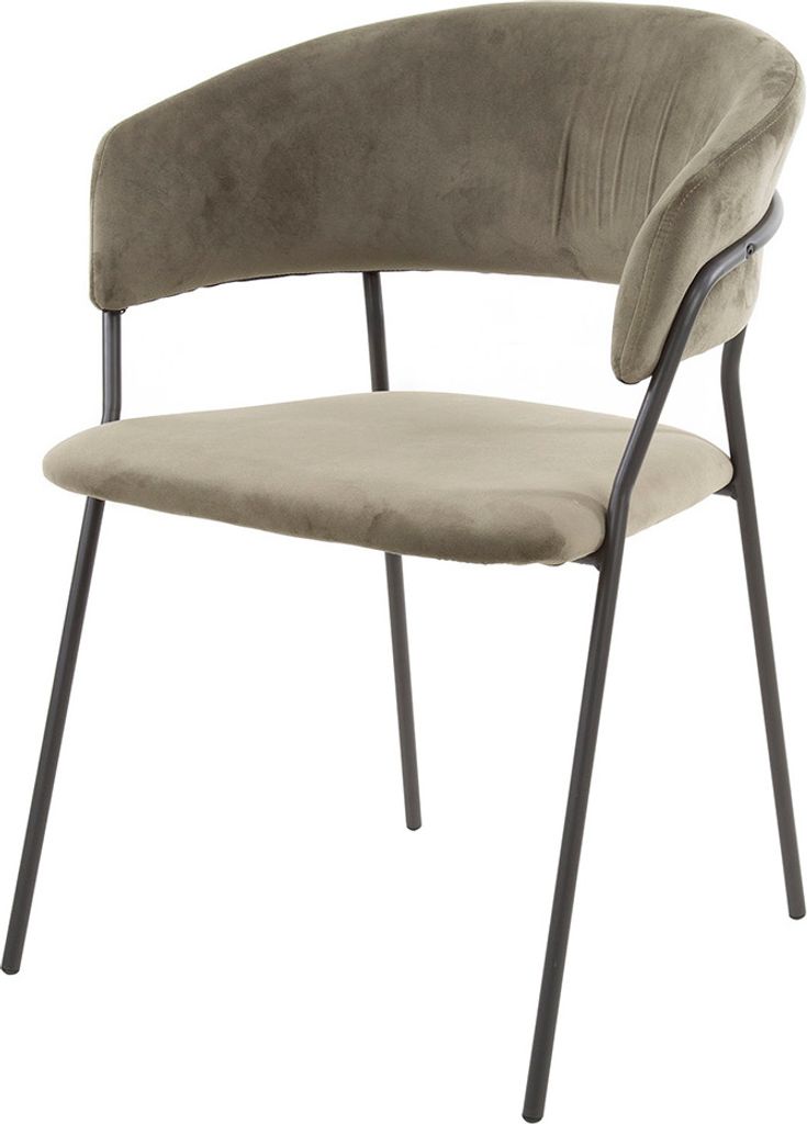 Zatalo Samt Esszimmerstuhl Laverna Beige