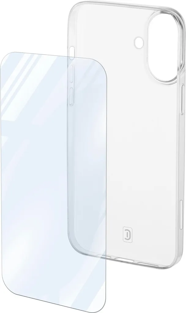 CellularLine Clear Kit iPhone 16: Cover Invisibile e Vetro Temperato