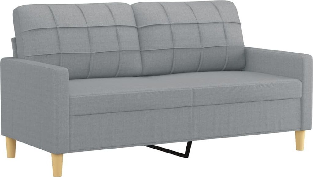 vidaXL 2-Sitzer-Sofa Hellgrau 140 cm Stoff Produktbild 