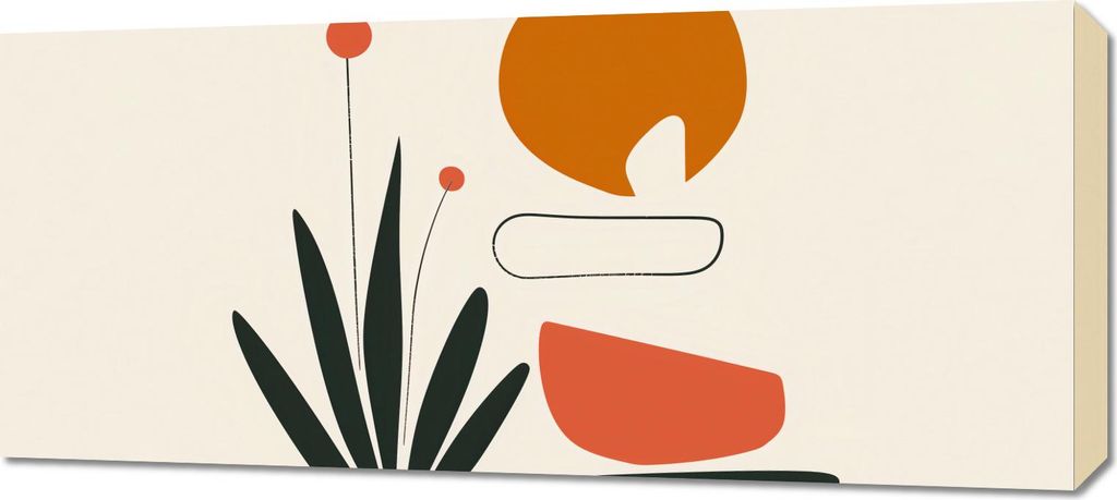 Bild 90x40cm Abstraktes Zen