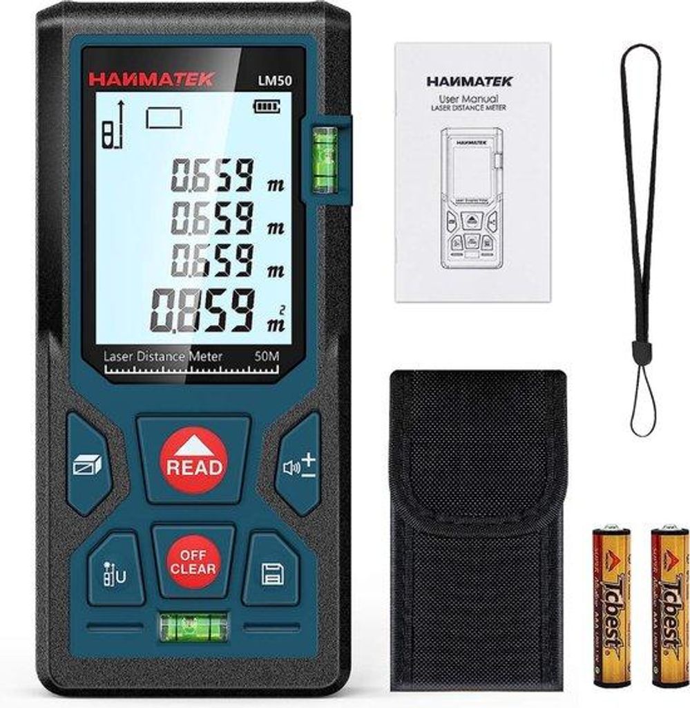 Telemetro laser 50 m, misurazione rapida, impermeabile IP54 Immagine del prodotto 
