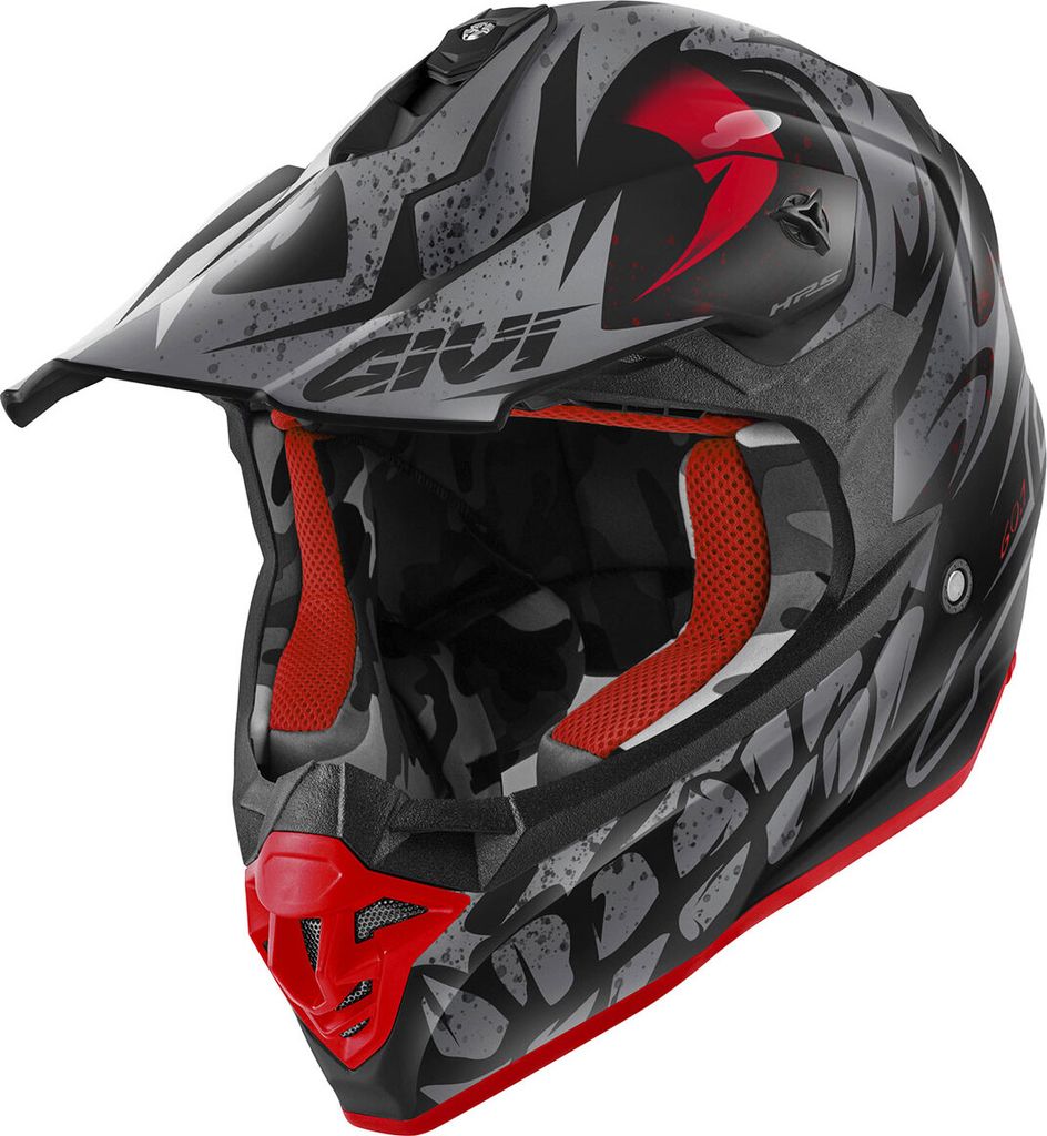 Motocross-Helm GIVI 60.1 Gloom Mattschwarz Titanrot größe L