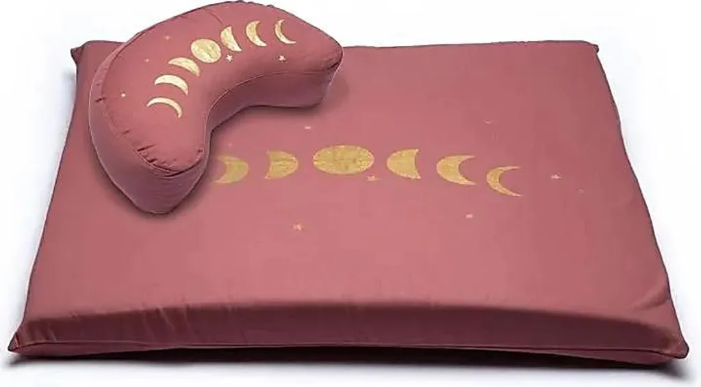 Zabuton de Méditation en Coton Bio avec Motif Phases de Lune 65cm