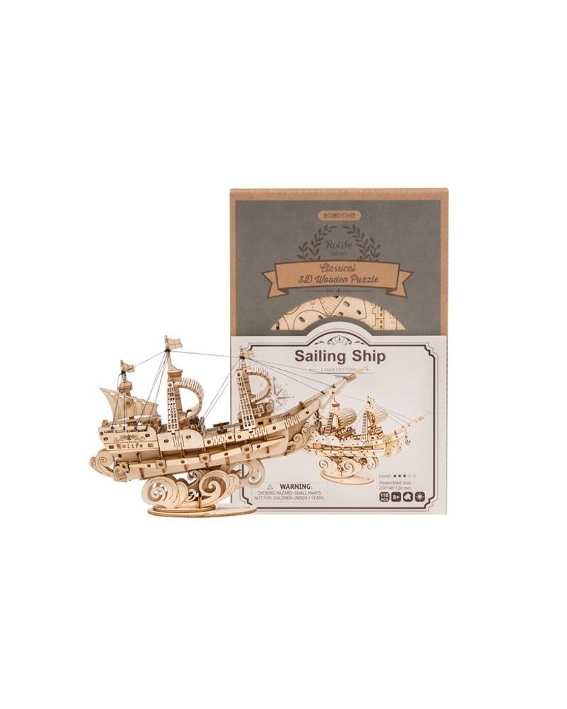 ROBOTIME Rolife 3D drevené puzzle Plachetnica 118 dielikov Obrázok produktu 8
