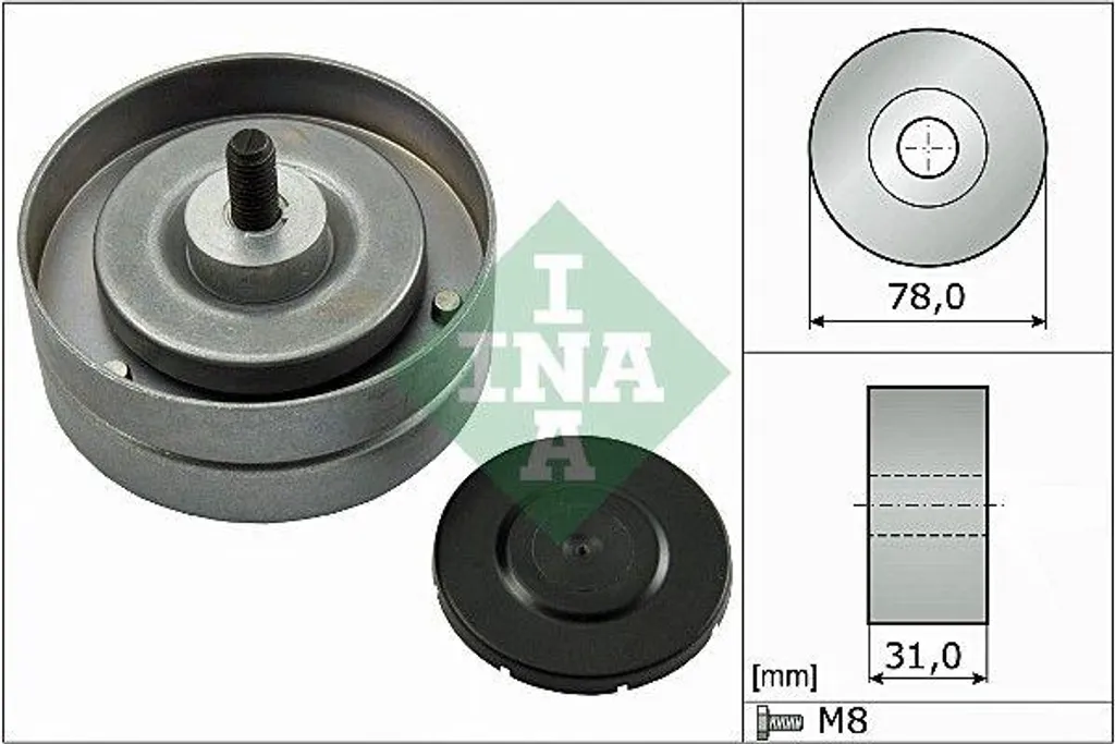 Rouleau de Renvoi OE 077109244F INA pour Transmission Courroie Audi A8