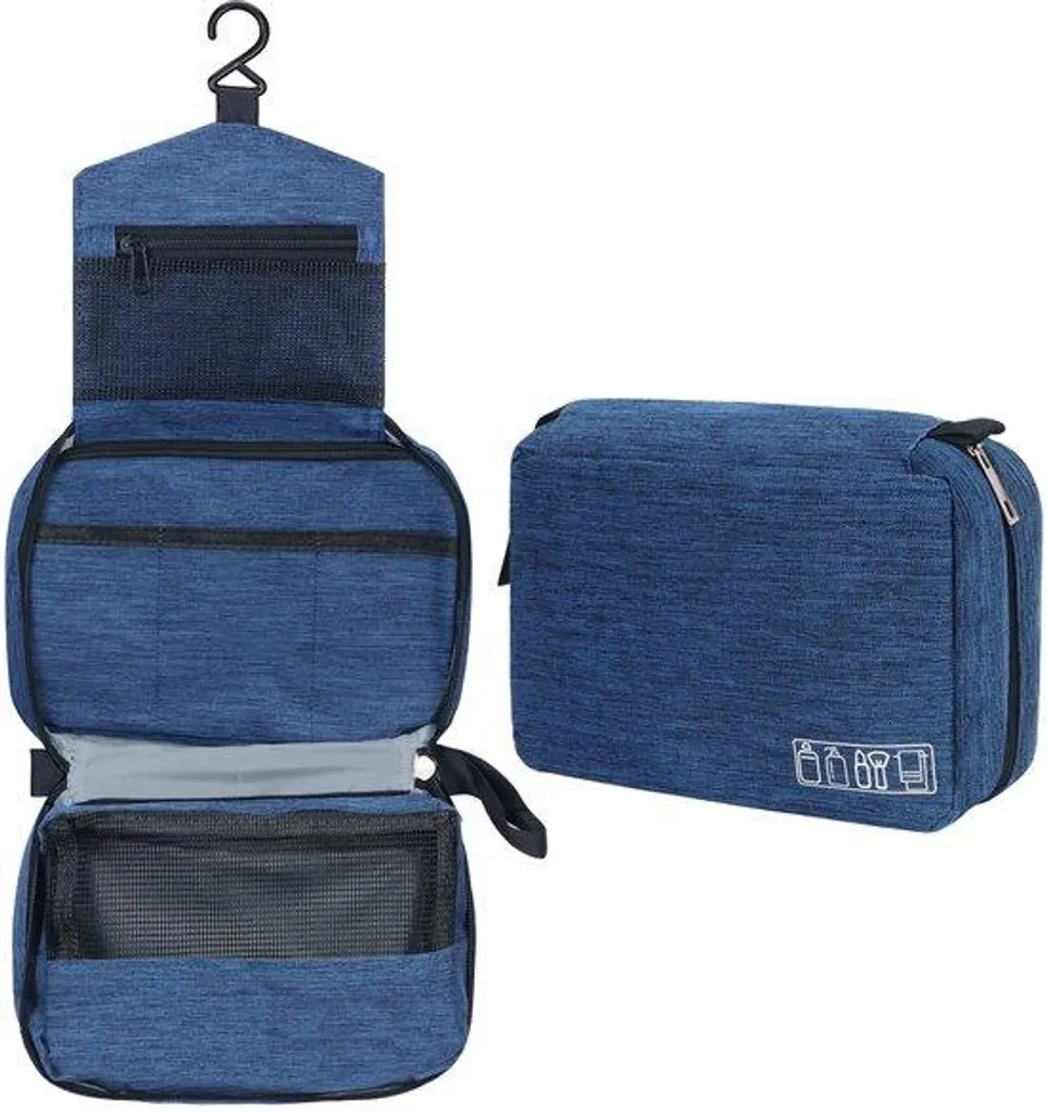 Trousse de toilette de voyage étanche et compacte avec crochet XL