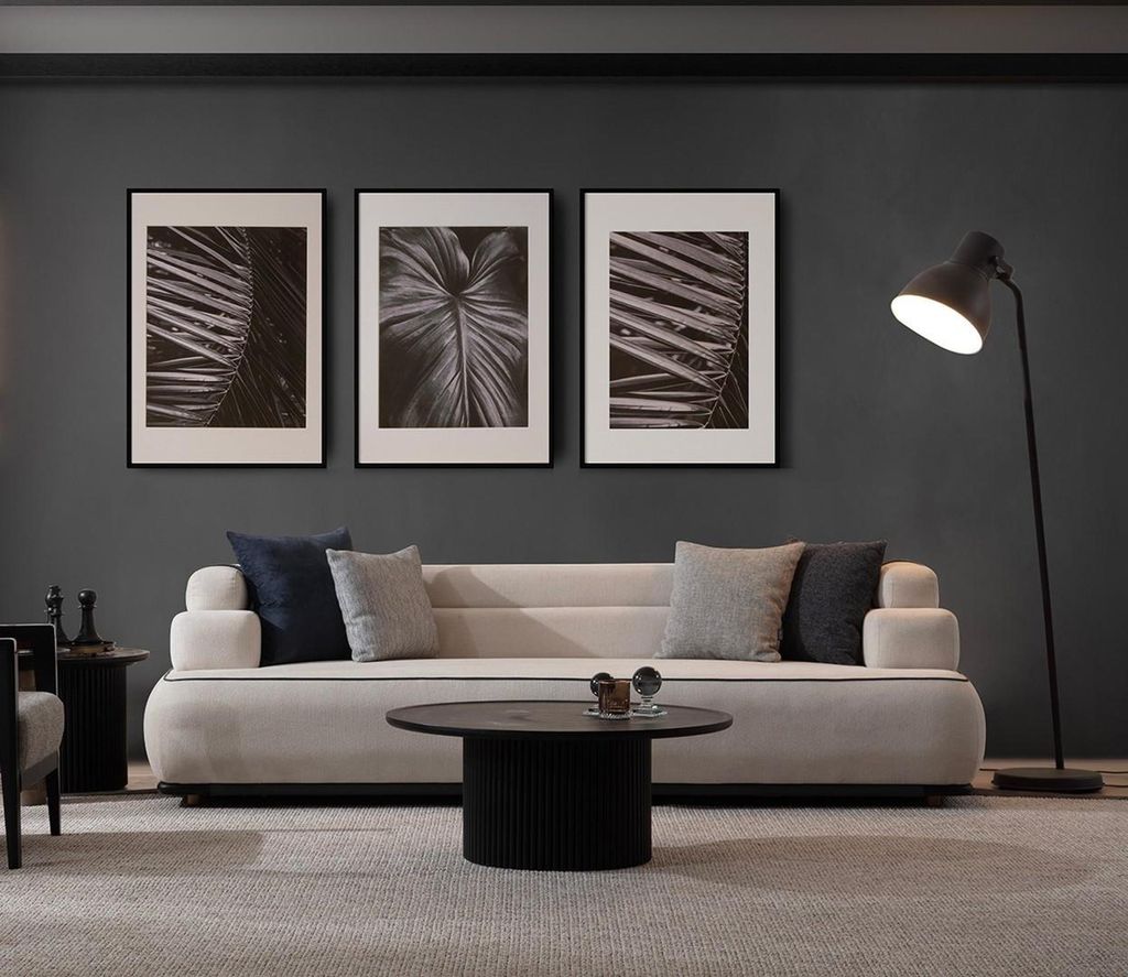 Dreisitzer Polstermöbel Couch Couchen Sitzpolster 255cm Wohnlandschaft Sofa