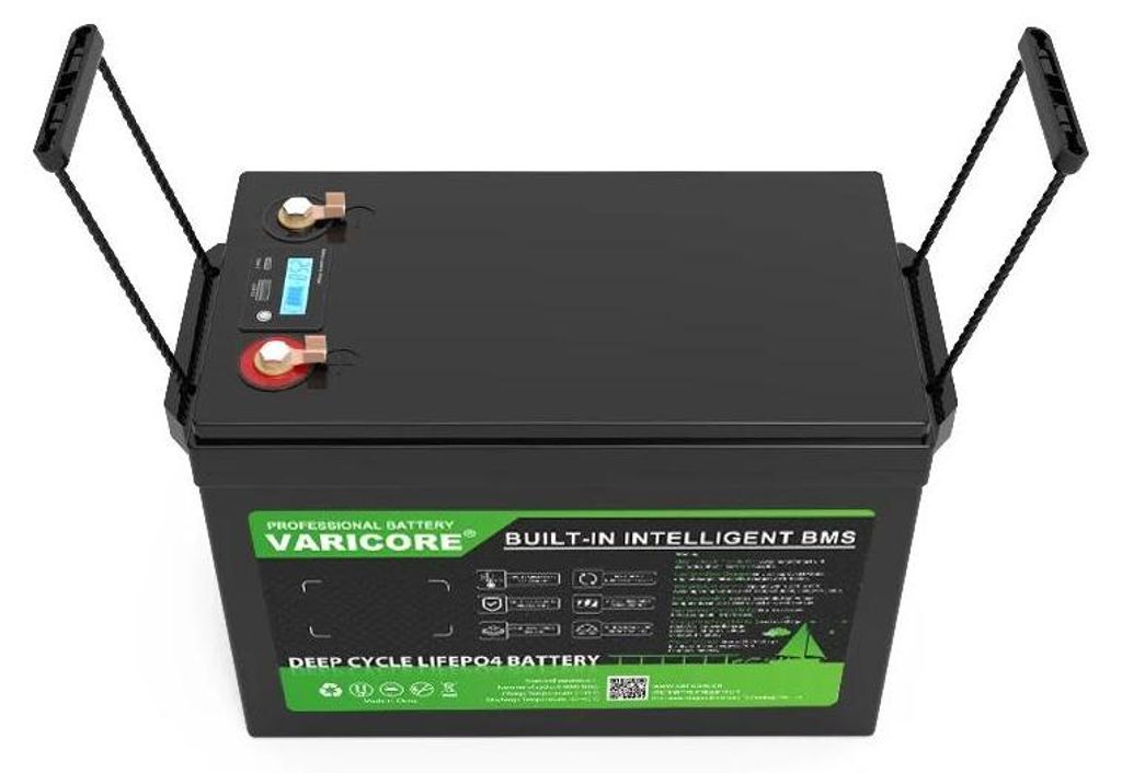 LiFePO4 Batterie - 24V 60Ah - Deep Cycle Solarbatterie Energiespeicher - Für Inselanlage Wohnmobil Boot Golfcart - Mit LCD Display