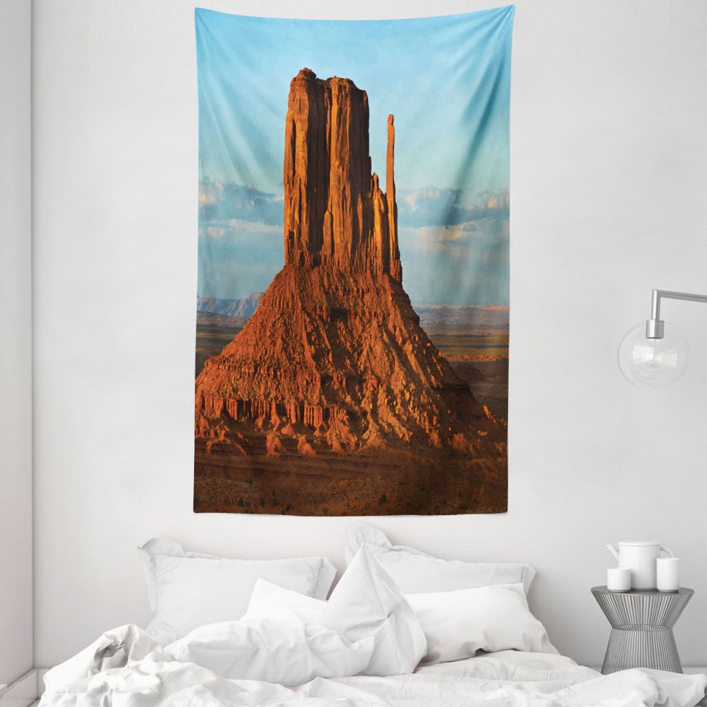 ABAKUHAUS Stoff Wandteppich und Tagesdecke, Monument Valley Amerika aus Weiches Mikrofaser Stoff Waschbar ohne Verblassen Digitaldruck, 140 x 230 c...