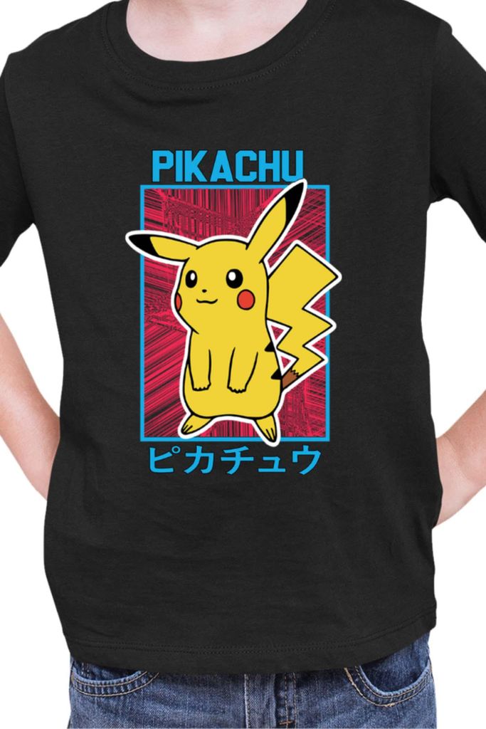 Kinder T-Shirt Japan Manga Anime Comics Pokemon 034, / Schwarz