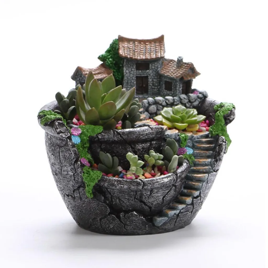 Cache-pot Succulente Design Maisonnette Panier à Fleurs pour la Déco - 4