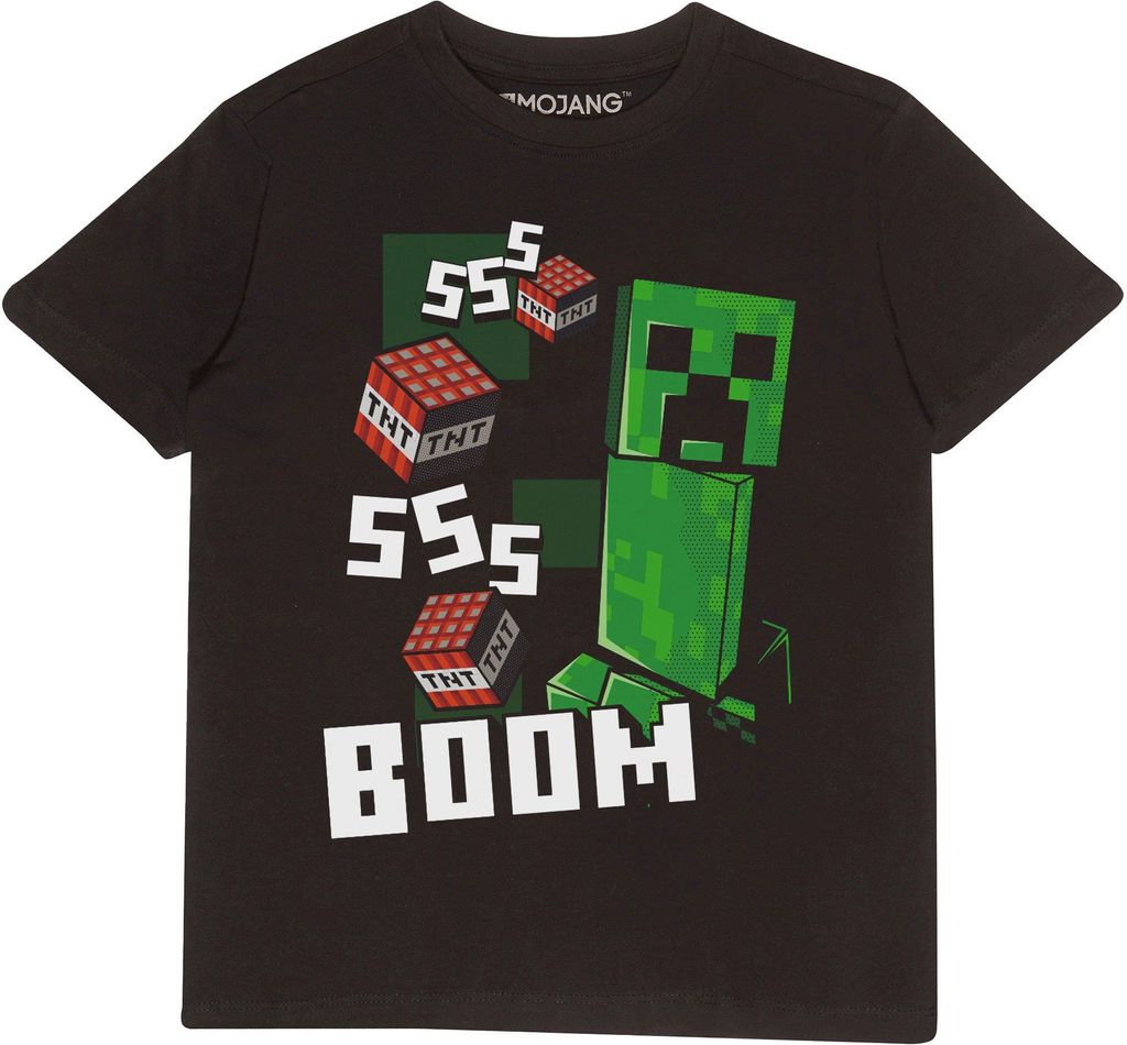 Minecraft - "Like A Boss" T-Shirt für Kinder HE1988 (152-158) (Schwarz)