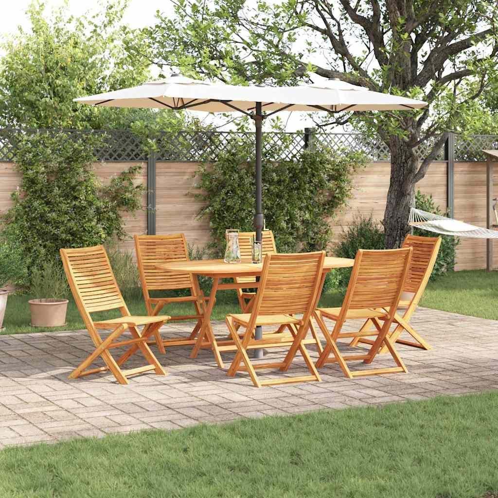 Maison Exclusive - Garten Essgruppe 7 pcs Braun Massivholz Akazie