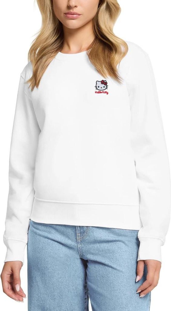 Spreadshirt Hello Kitty Stick Portrait Damen Premium Pullover, L, Weiß