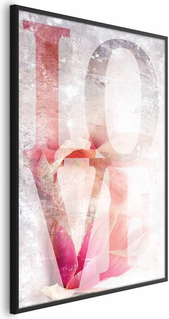 Quadro Love Magnolia 60x90 cm Cornice Nera Minimal - Design Interni