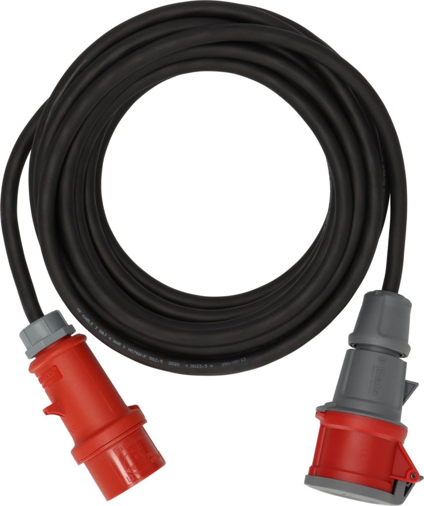 Brennenstuhl CEE Verlängerungskabel IP44 mit Phasenwender 10m schwarz H07RN-F 5G2,5 CEE 400V/16A