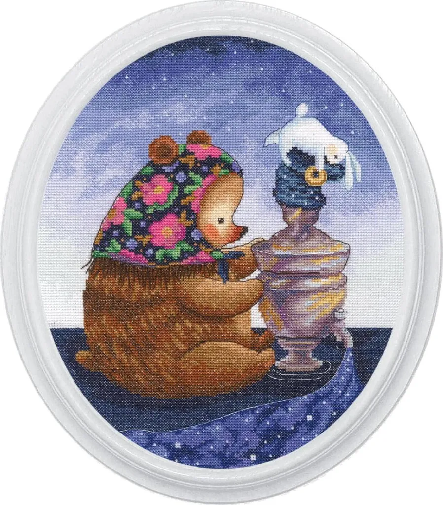 Kit broderie point de croix compté Au Samovar - Décoration murale DIY