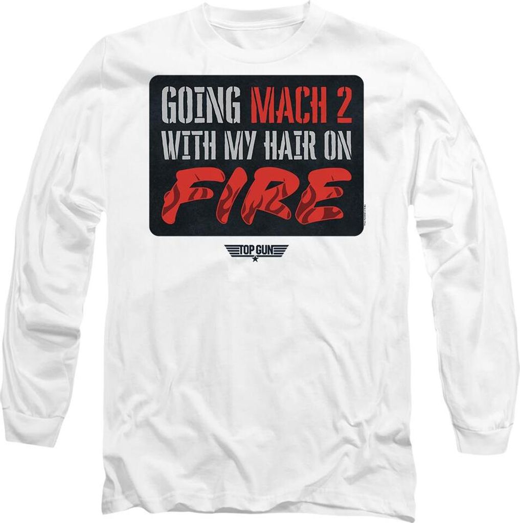 Top Gun - "Mach 2 Hair On Fire" T-Shirt für Herren/Damen Uni TV10835 (S) (Weiß)