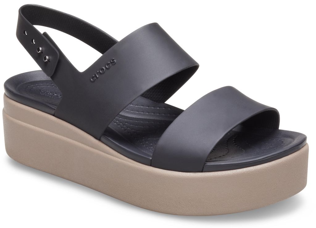 crocs Crocs Brooklyn Low Wedge Women Schwarz / Mushroom Croslite Größe: 36/37 Normal