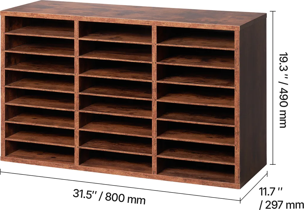 Trieur de documents modulable 24 cases en bois pour tri de courrier - 8