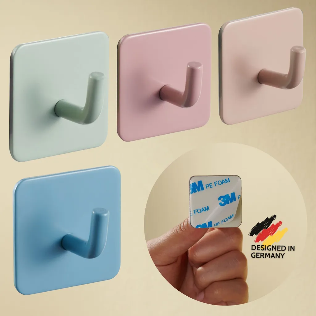 Appendini Colorati DEKAZIA per Bambini | Ganci Adesivi in Acciaio Inox